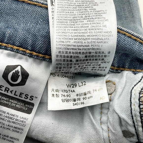 Levis 511 Jeans Mens 29x27 Blue Slim Straight Mid Rise Light Wash Stretch Denim - Picture 8 of 12